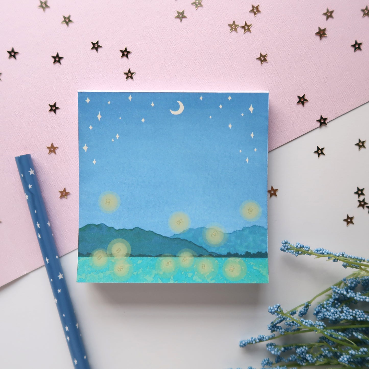 Fireflies Square Notepad - Stationery