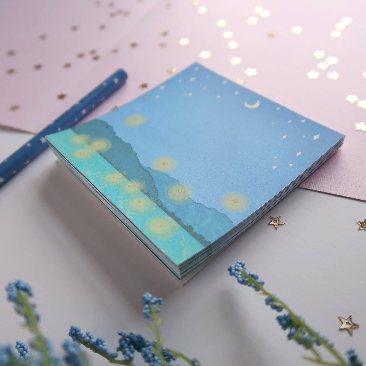 Fireflies Square Notepad - Stationery