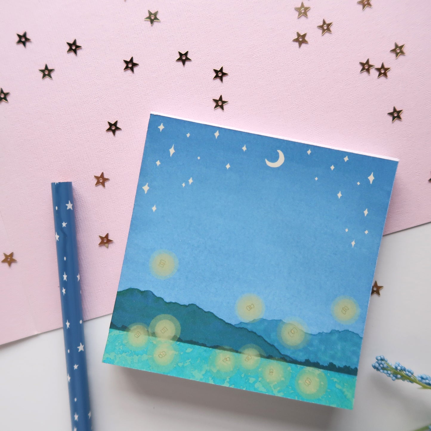 Fireflies Square Notepad - Stationery