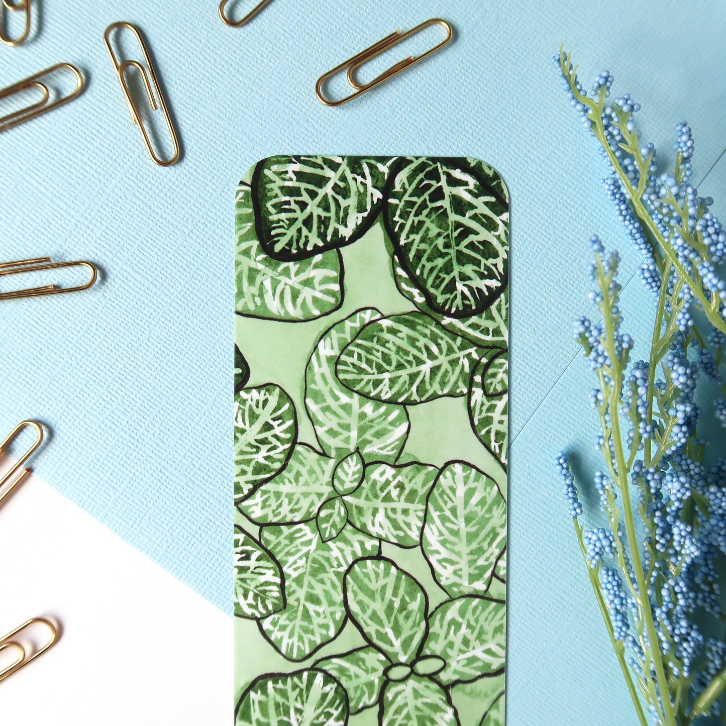 Fittonia Leaves Botanical Bookmark