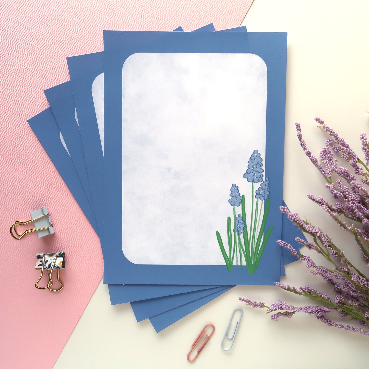 Grape Hyacinths Letter Writing Set - Stationery