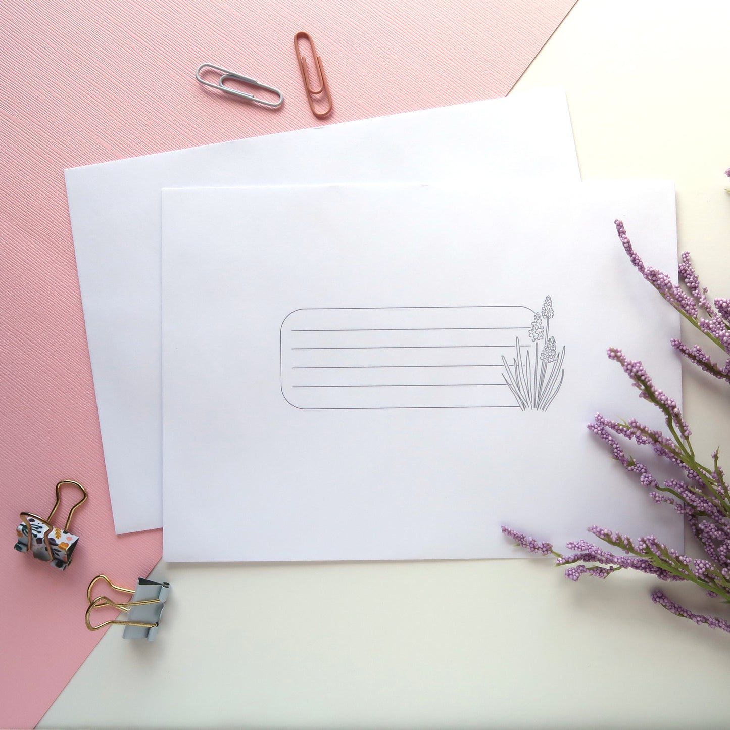 Grape Hyacinths Letter Writing Set - Stationery