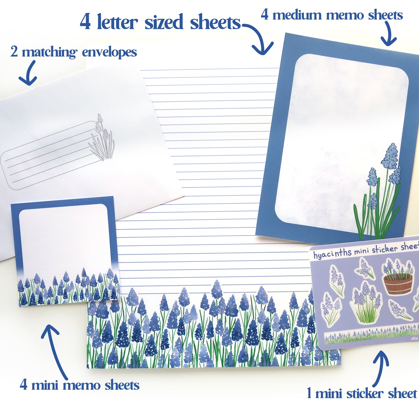 Grape Hyacinths Letter Writing Set - Stationery