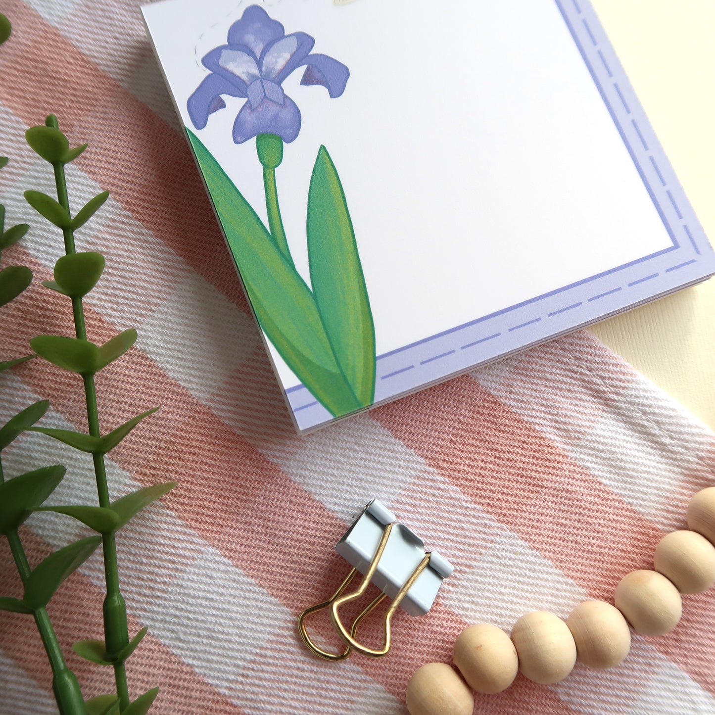 Iris and Bumblebee Square Notepad - Stationery