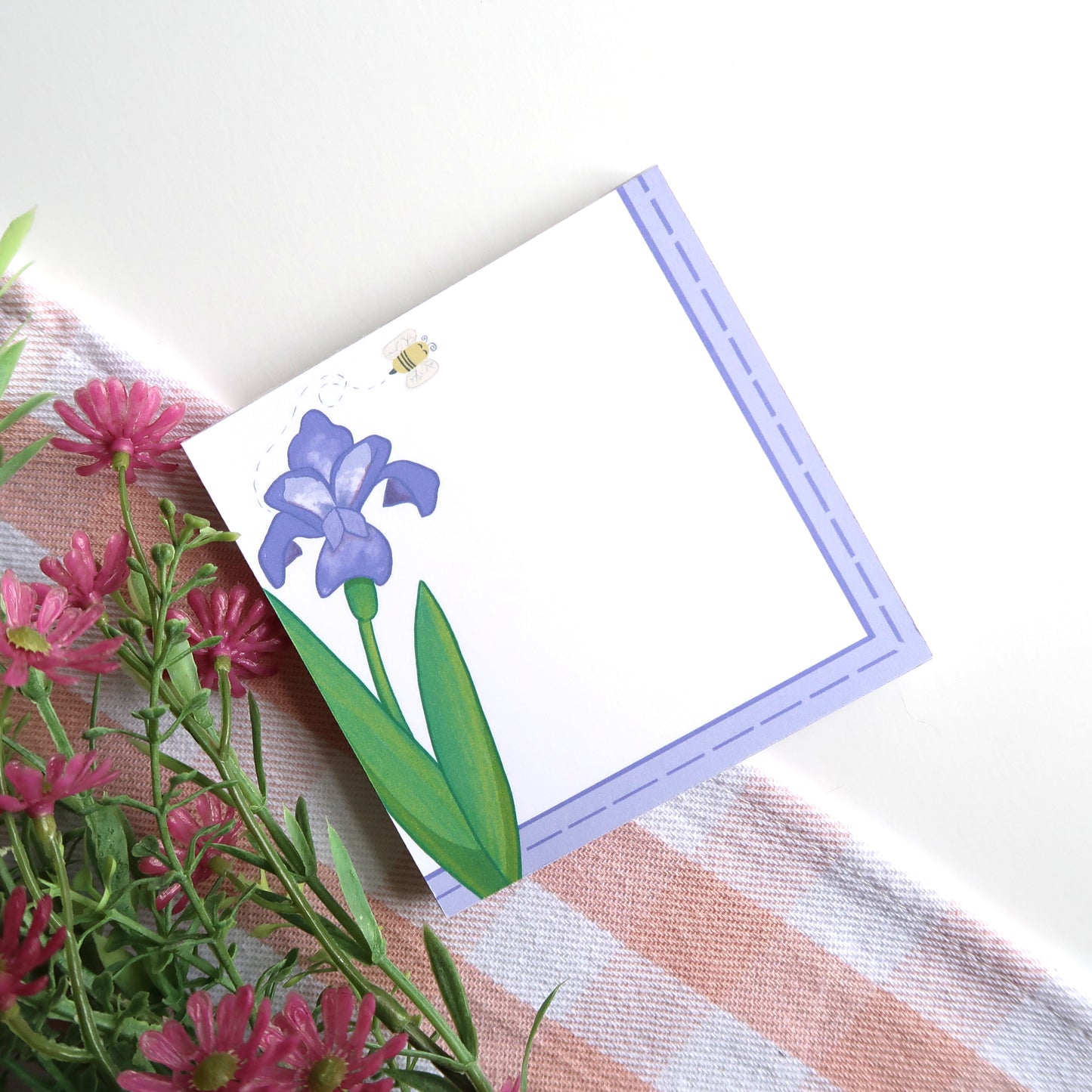 Iris and Bumblebee Square Notepad - Stationery
