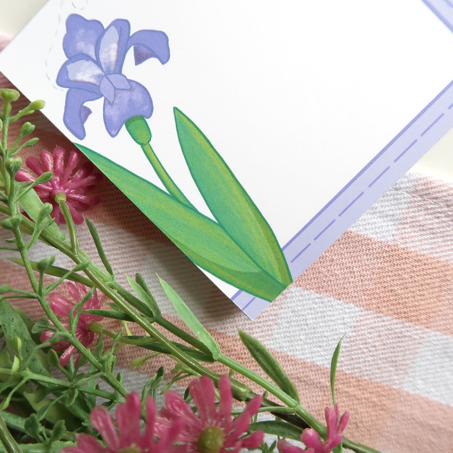 Iris and Bumblebee Square Notepad - Stationery