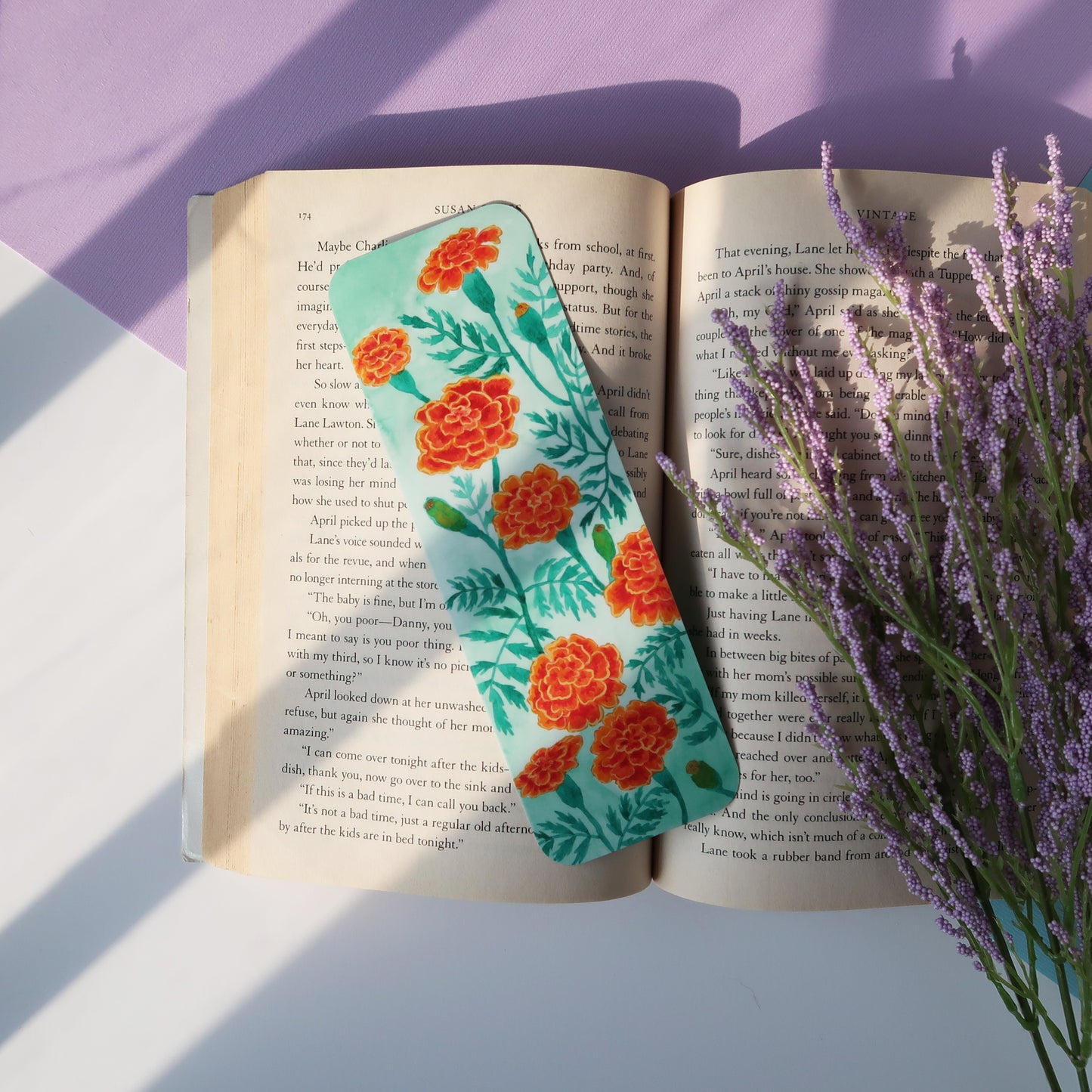 Marigold Flowers Bookmark