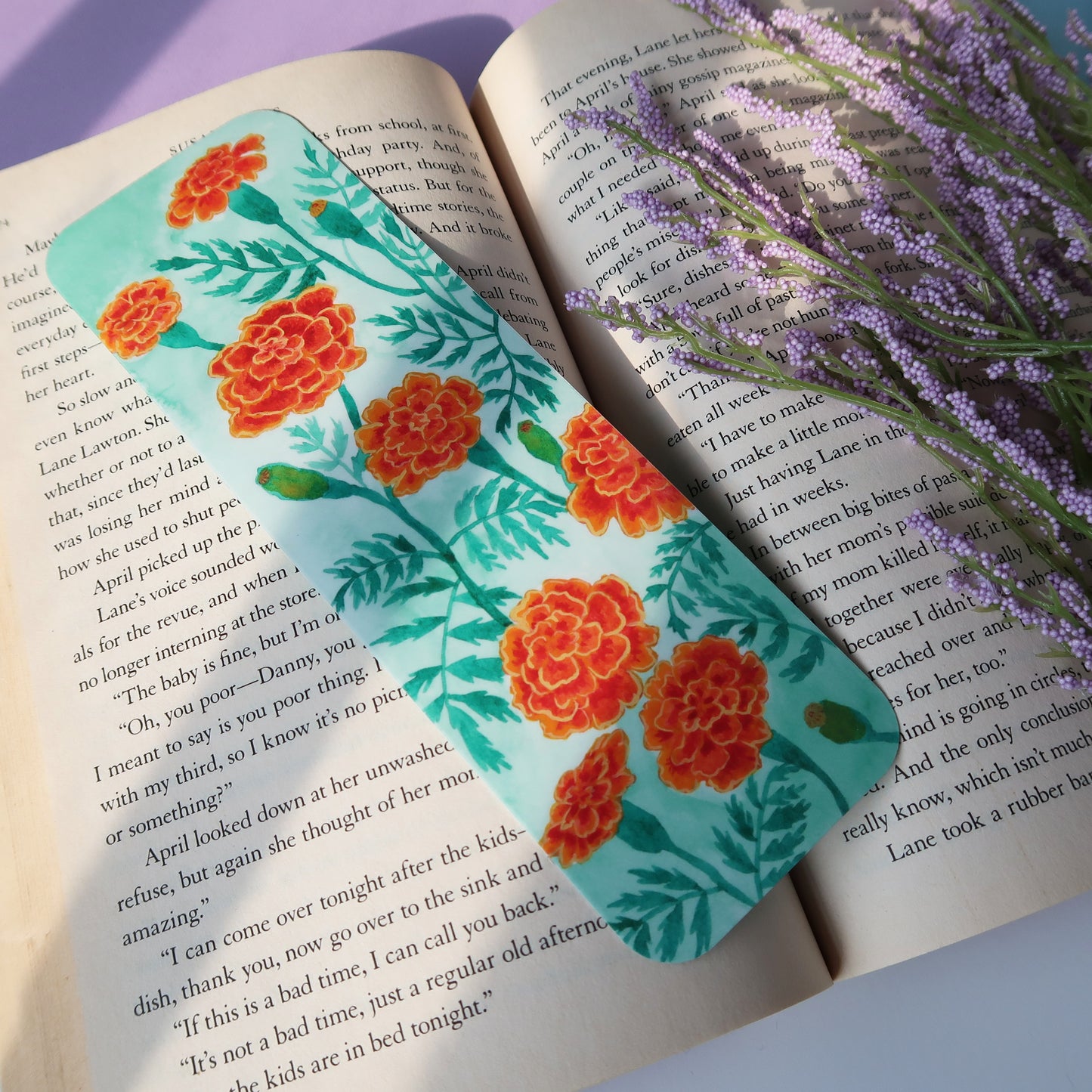 Marigold Flowers Bookmark