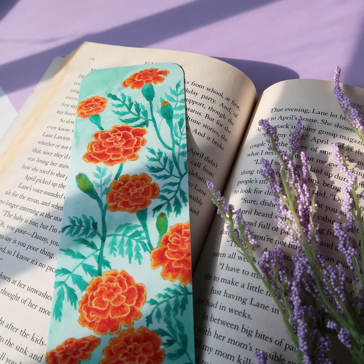 Marigold Flowers Bookmark