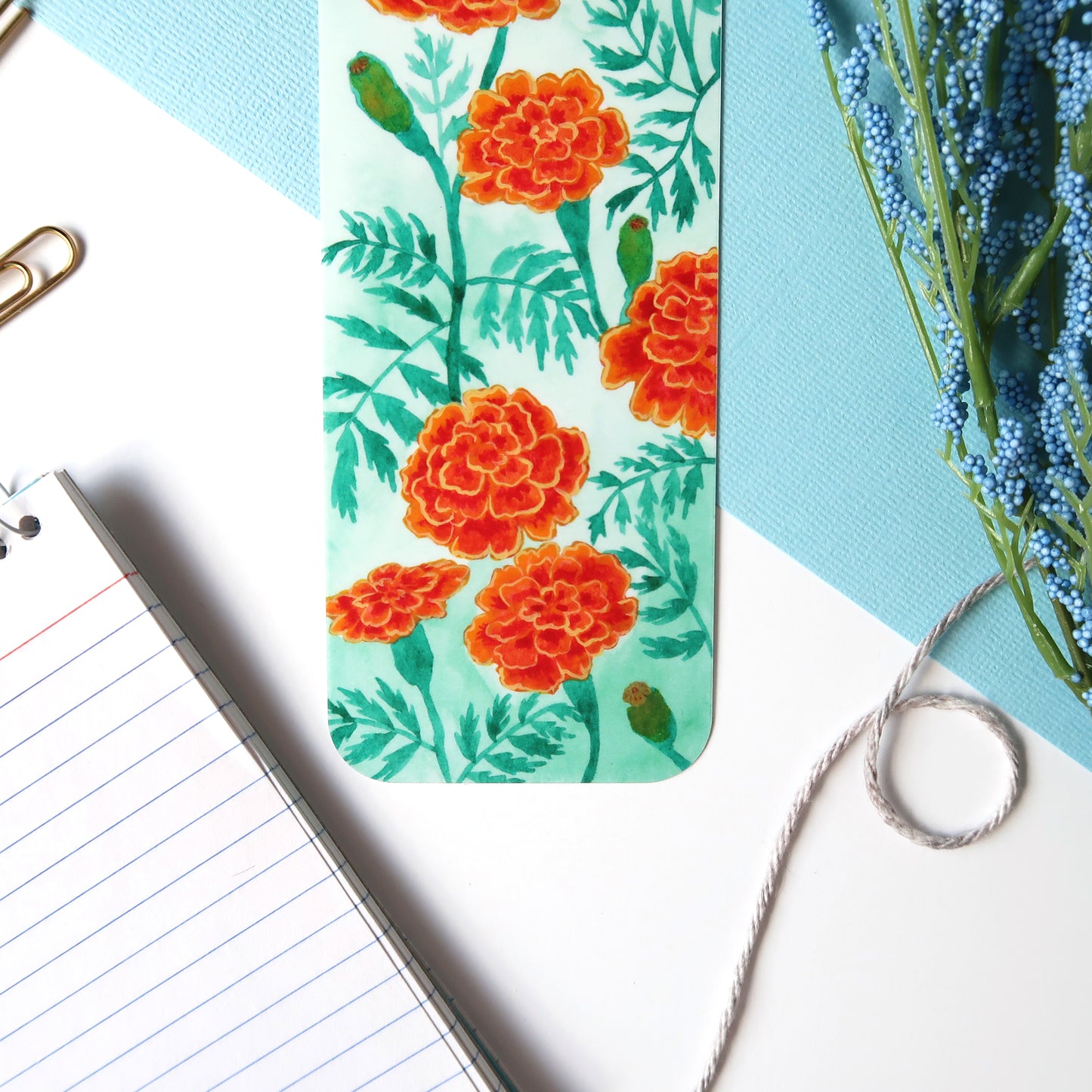 Marigold Flowers Bookmark