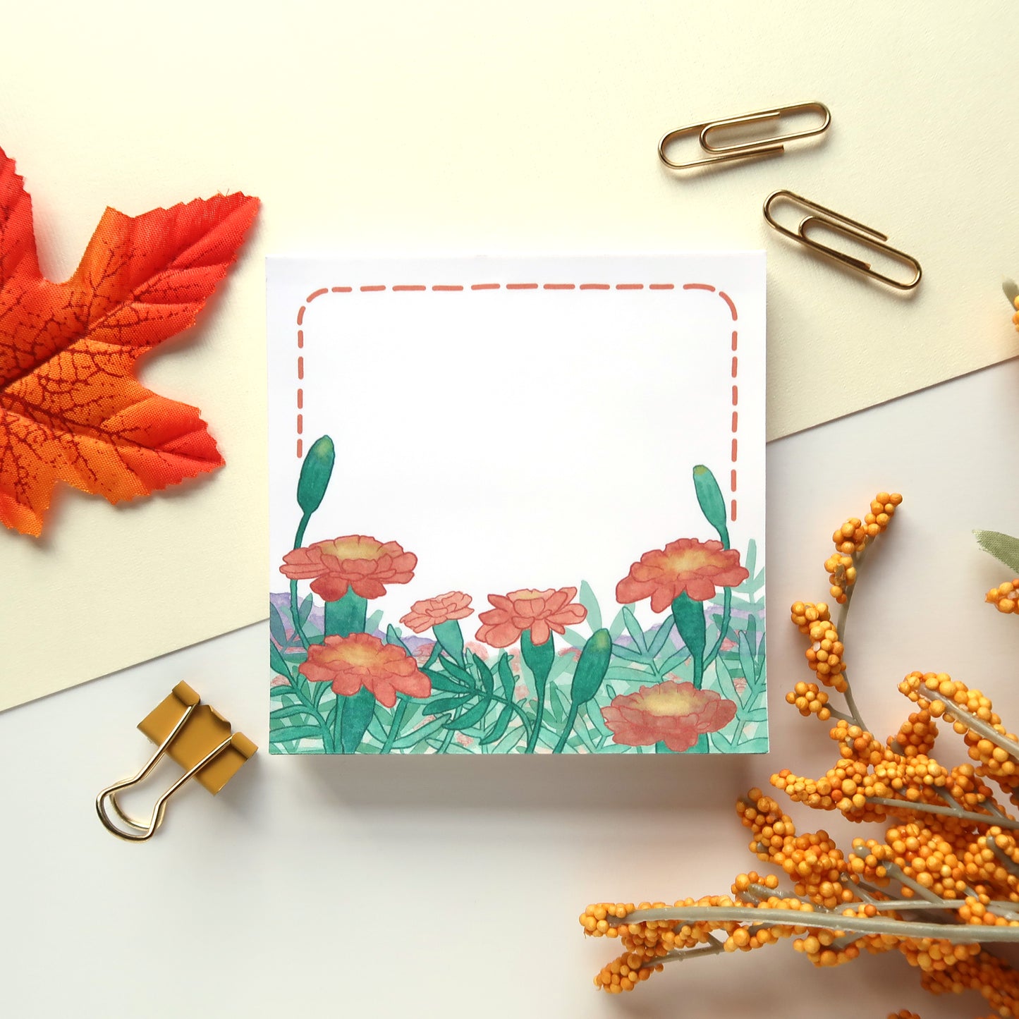 Marigolds Square Notepad - Stationery