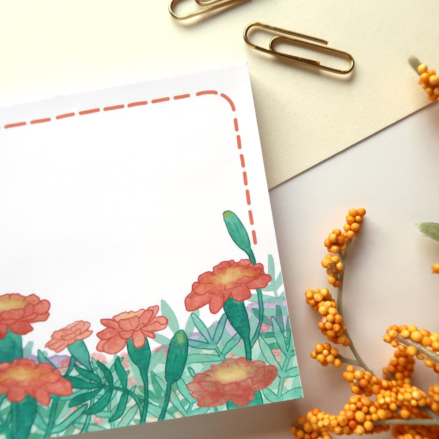 Marigolds Square Notepad - Stationery