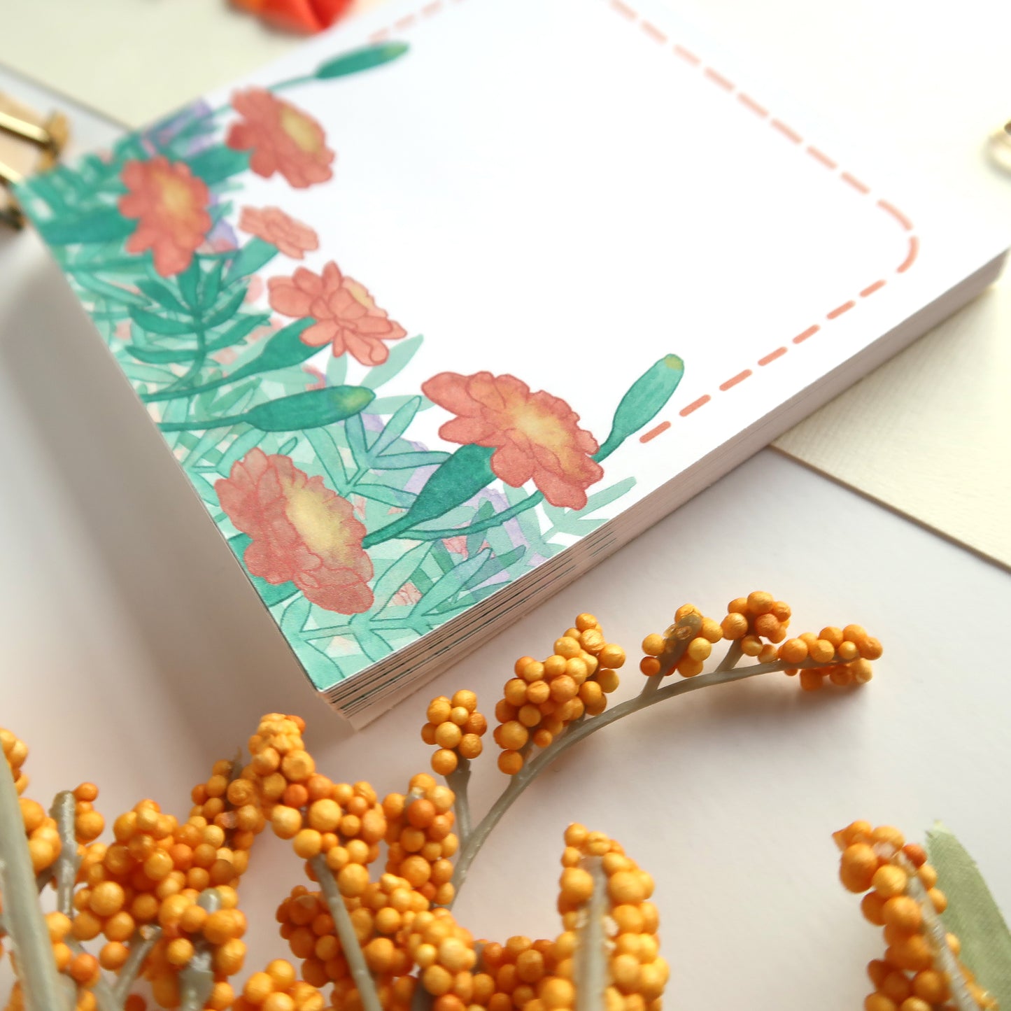 Marigolds Square Notepad - Stationery