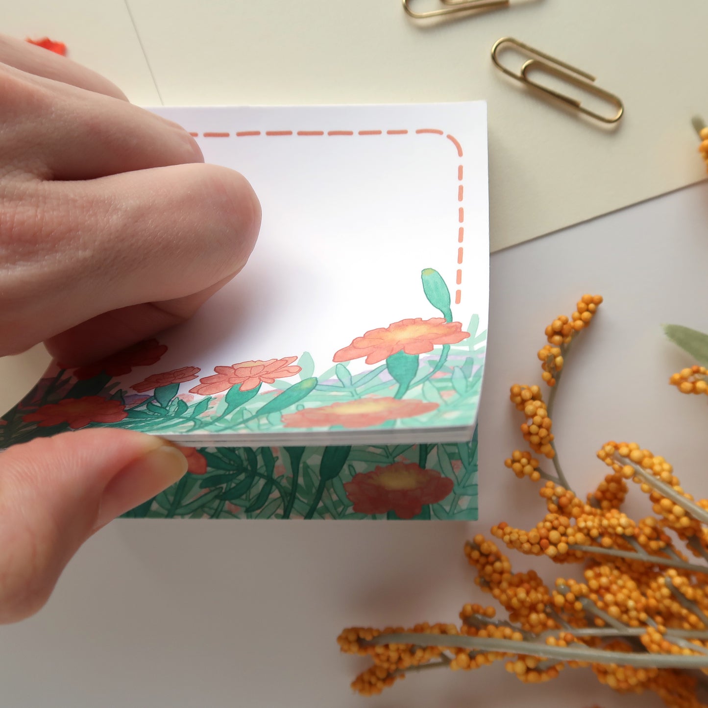 Marigolds Square Notepad - Stationery