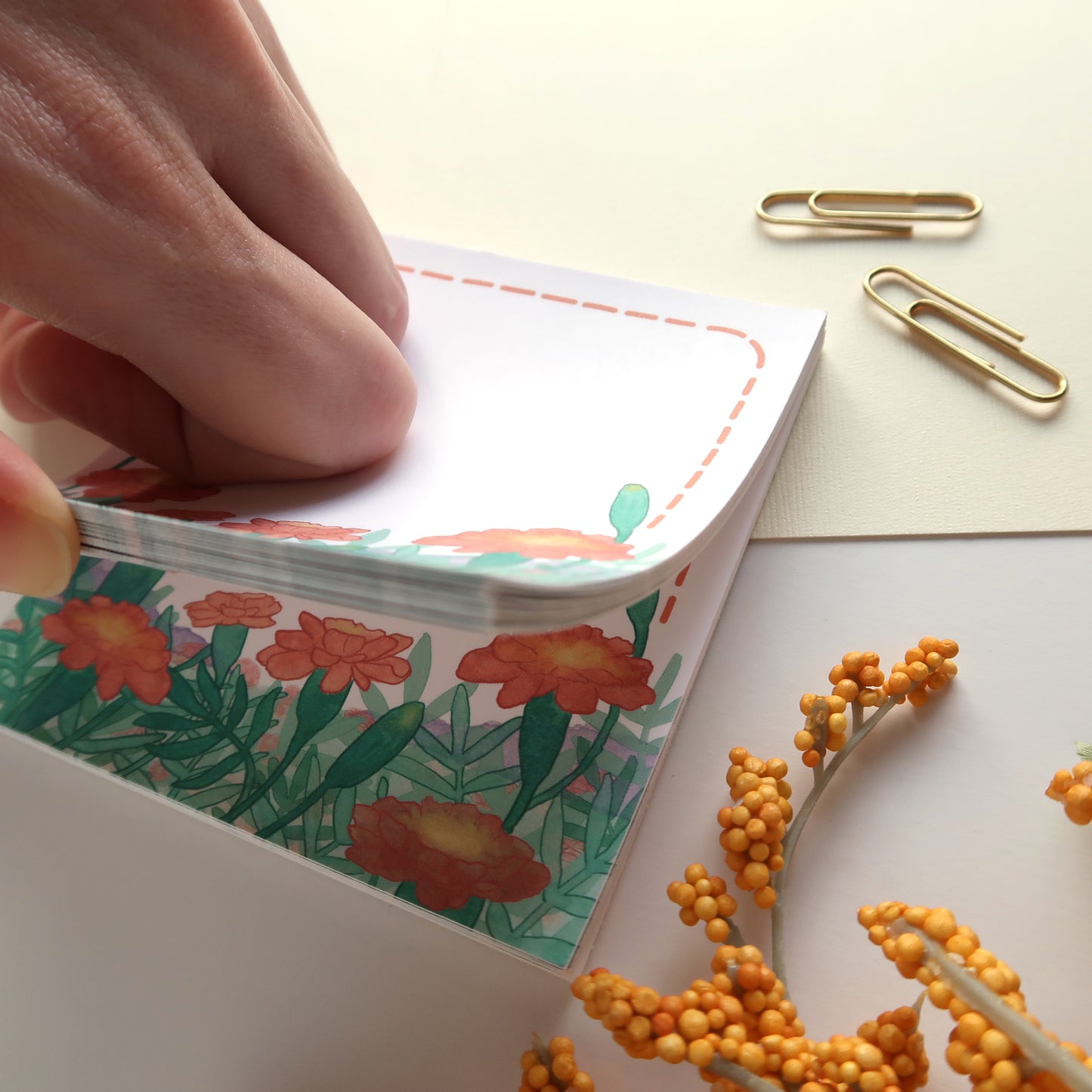 Marigolds Square Notepad - Stationery