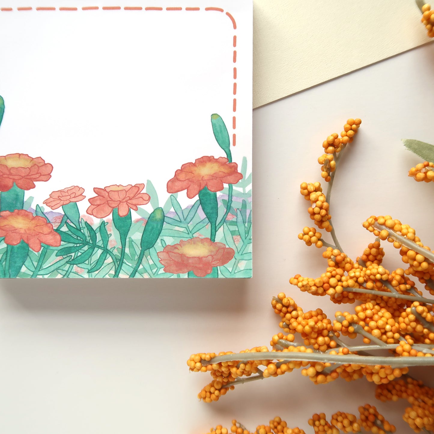 Marigolds Square Notepad - Stationery