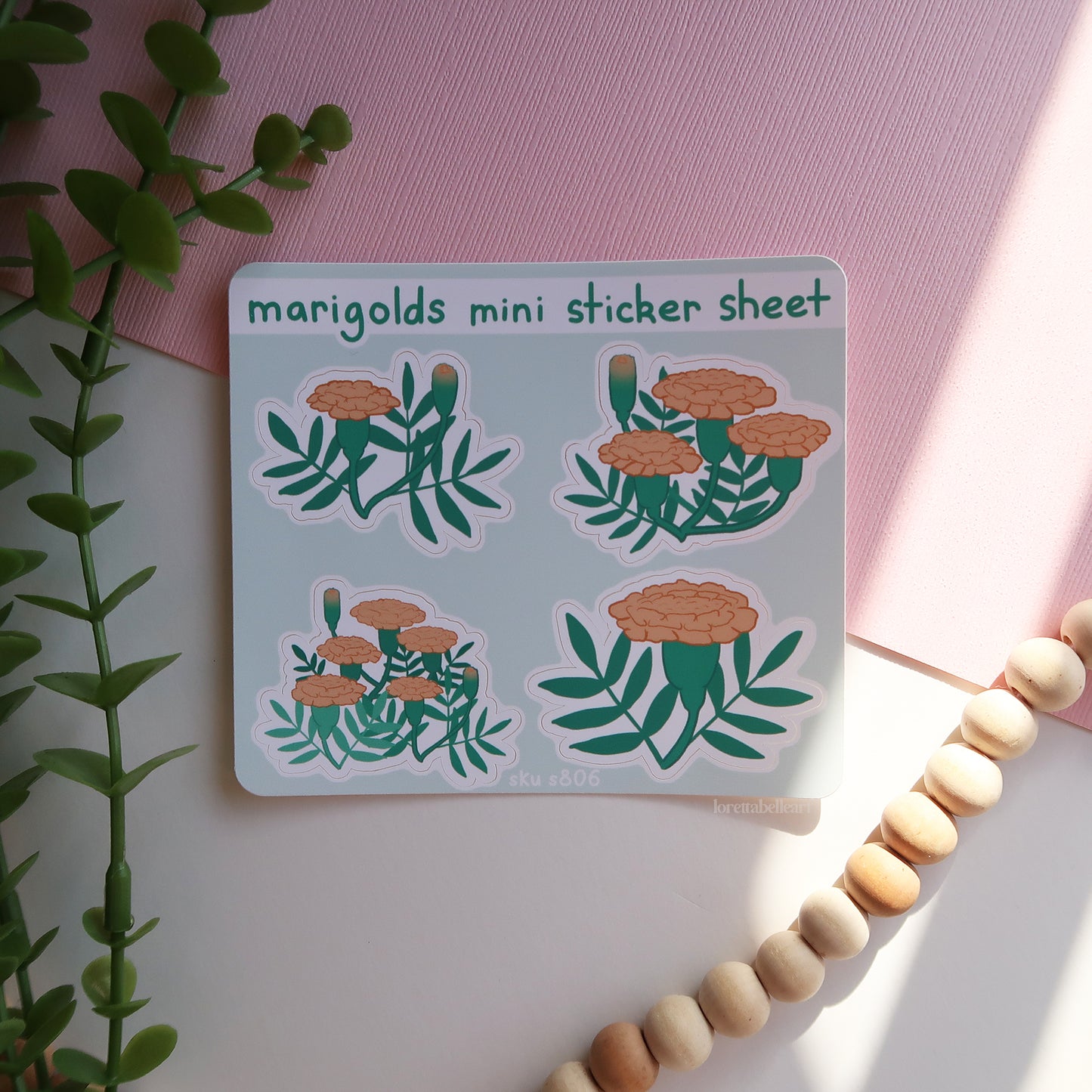 Marigolds Mini Sticker Sheet