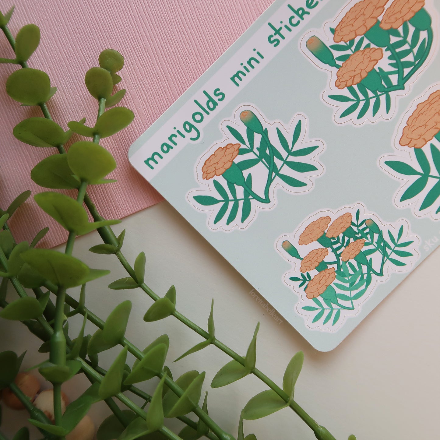 Marigolds Mini Sticker Sheet