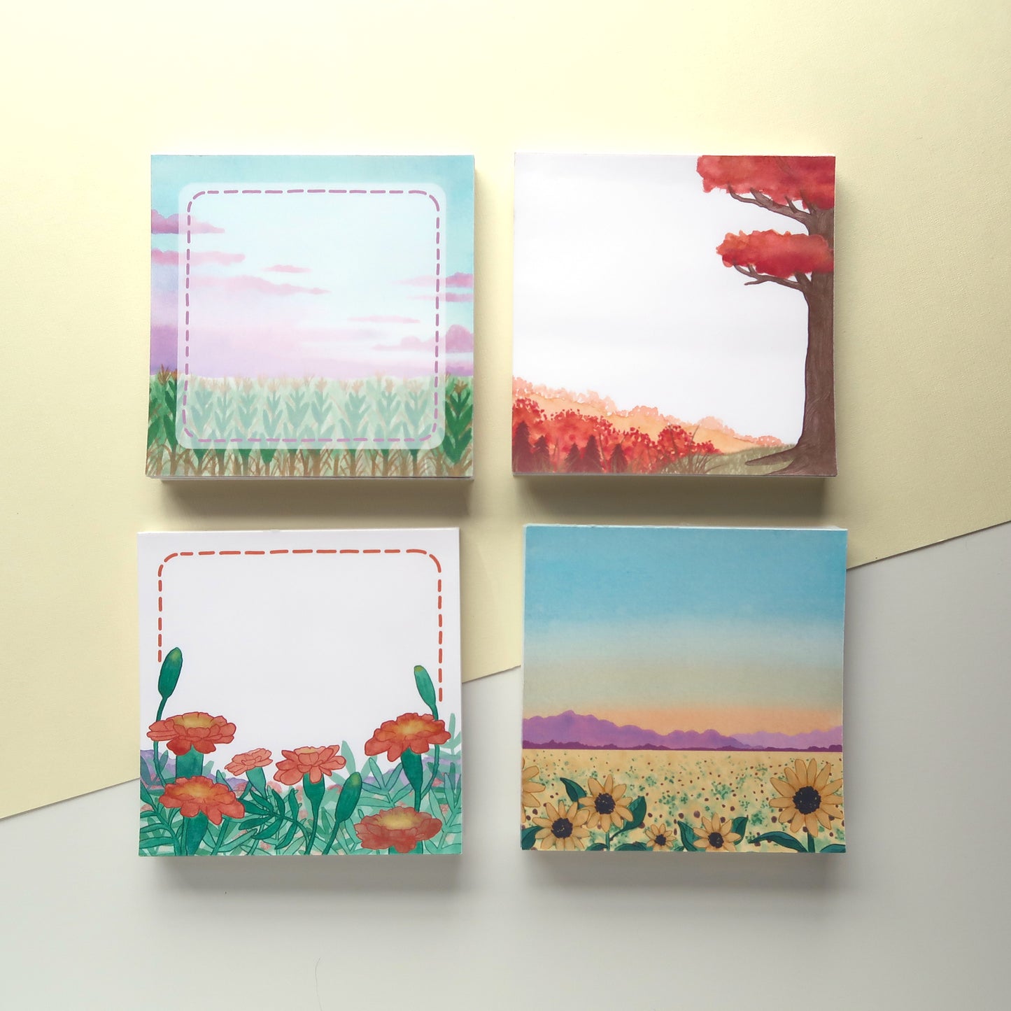 Fall Scene Square Notepad - Stationery