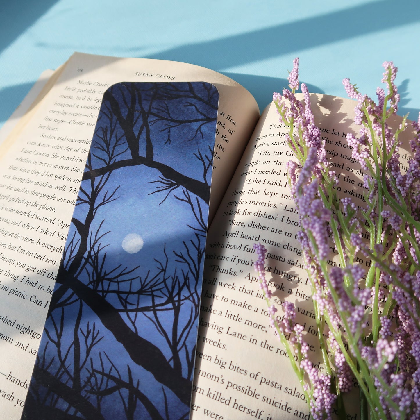 Moon Through the Trees Night Sky Bookmark