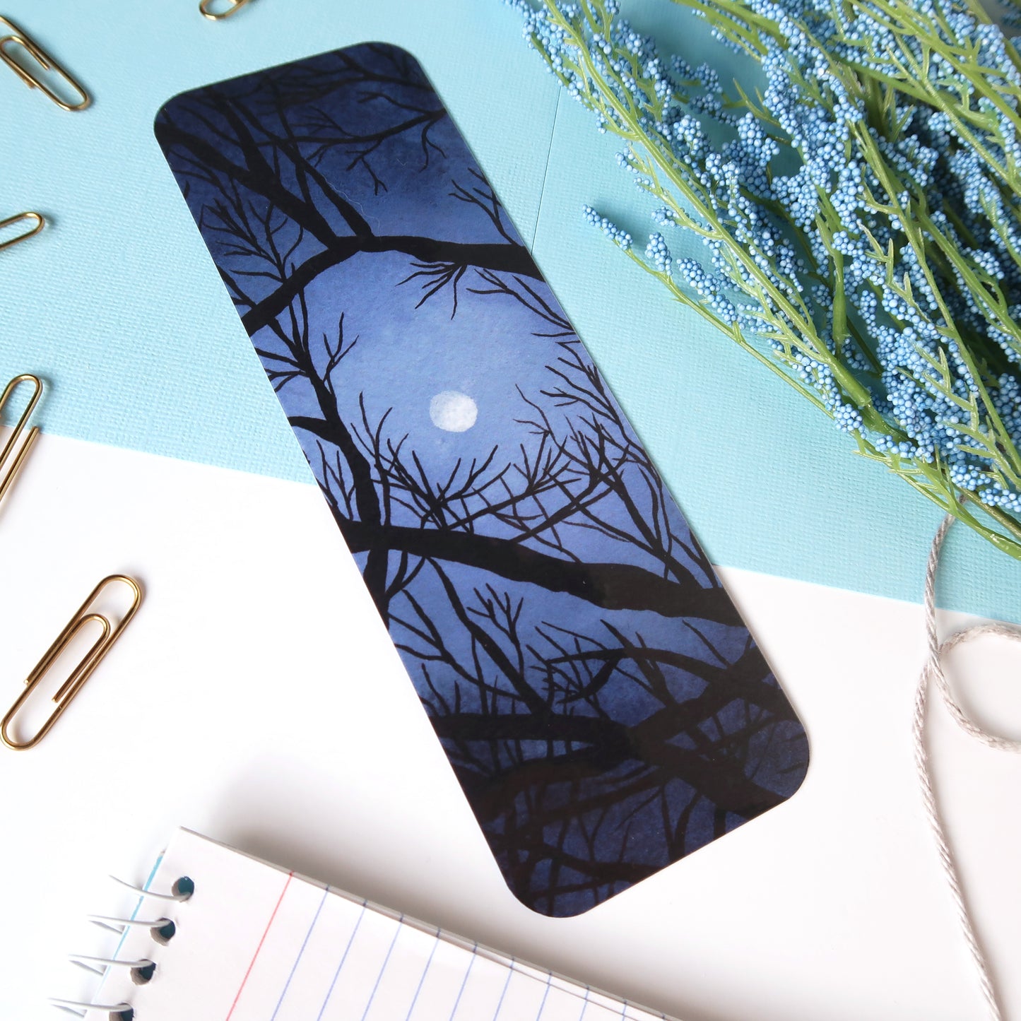 Moon Through the Trees Night Sky Bookmark