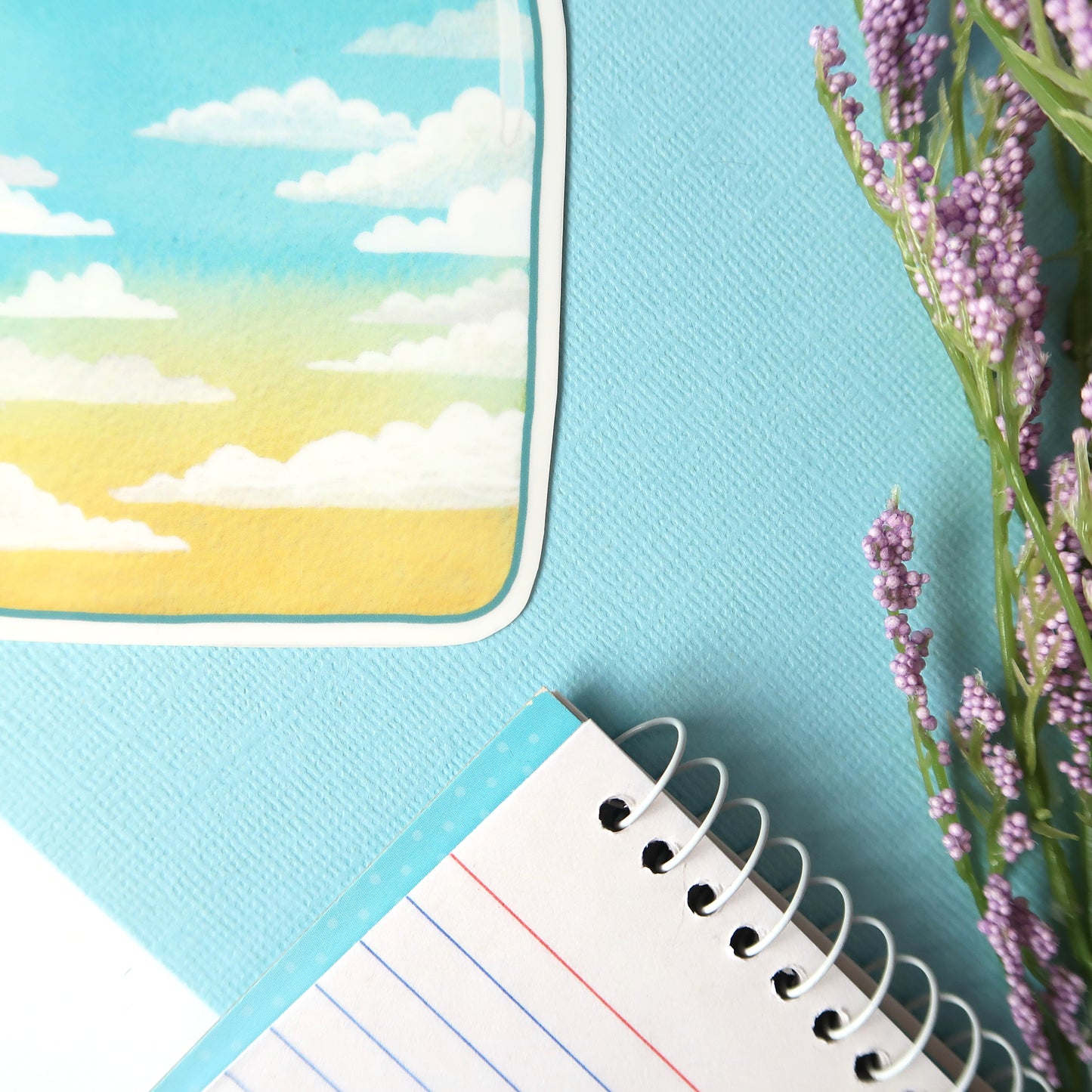 Blue and Yellow Morning Sky Jar Glossy Vinyl Die Cut Sticker