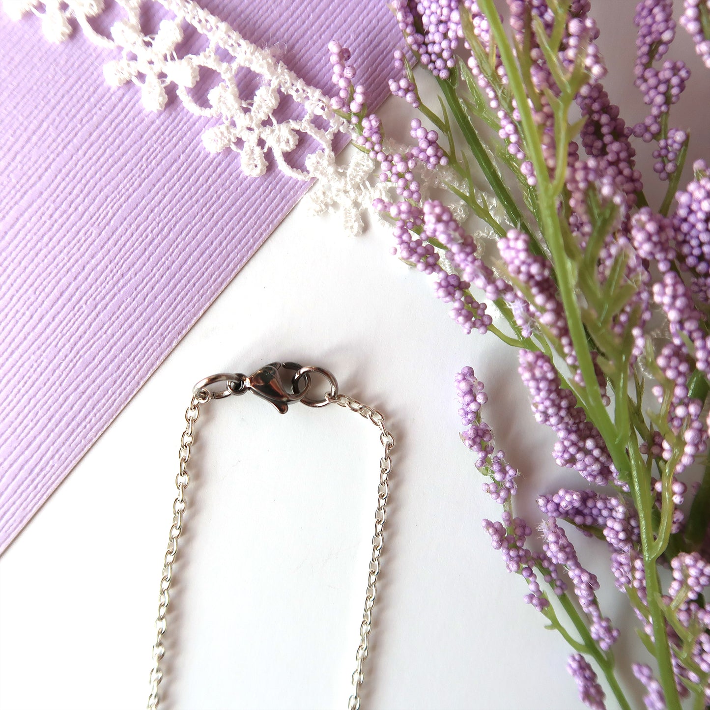 Blue Skies and Powerlines Miniature Watercolor Necklace