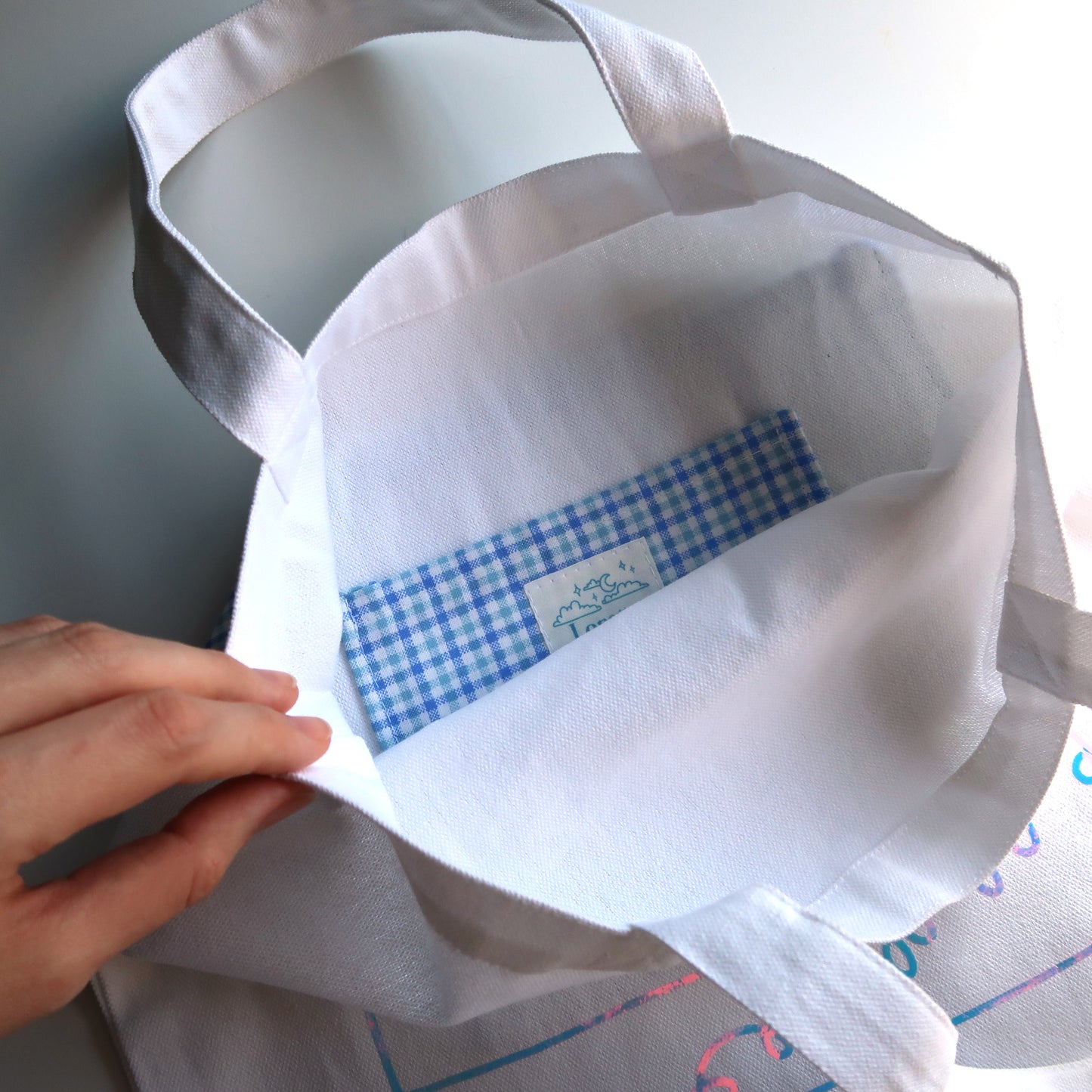 Night Sky Holographic Canvas Tote Bag with Pockets