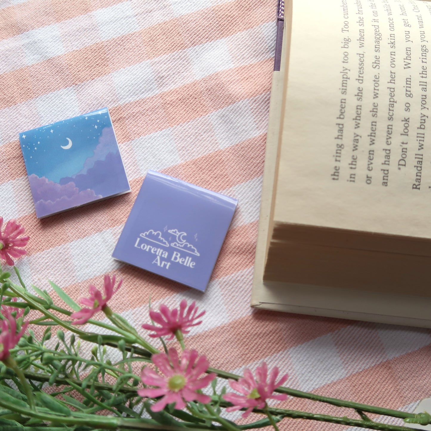 Night Sky with Purple Clouds and Moon - Magnetic Bookmark