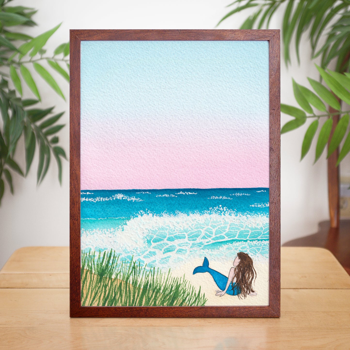 Ocean Waves Watercolor Art Print