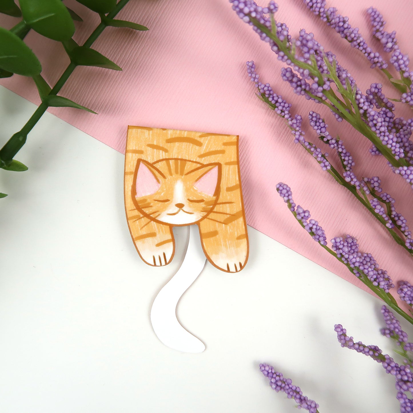 Orange Tabby Foldover - Magnetic Bookmark