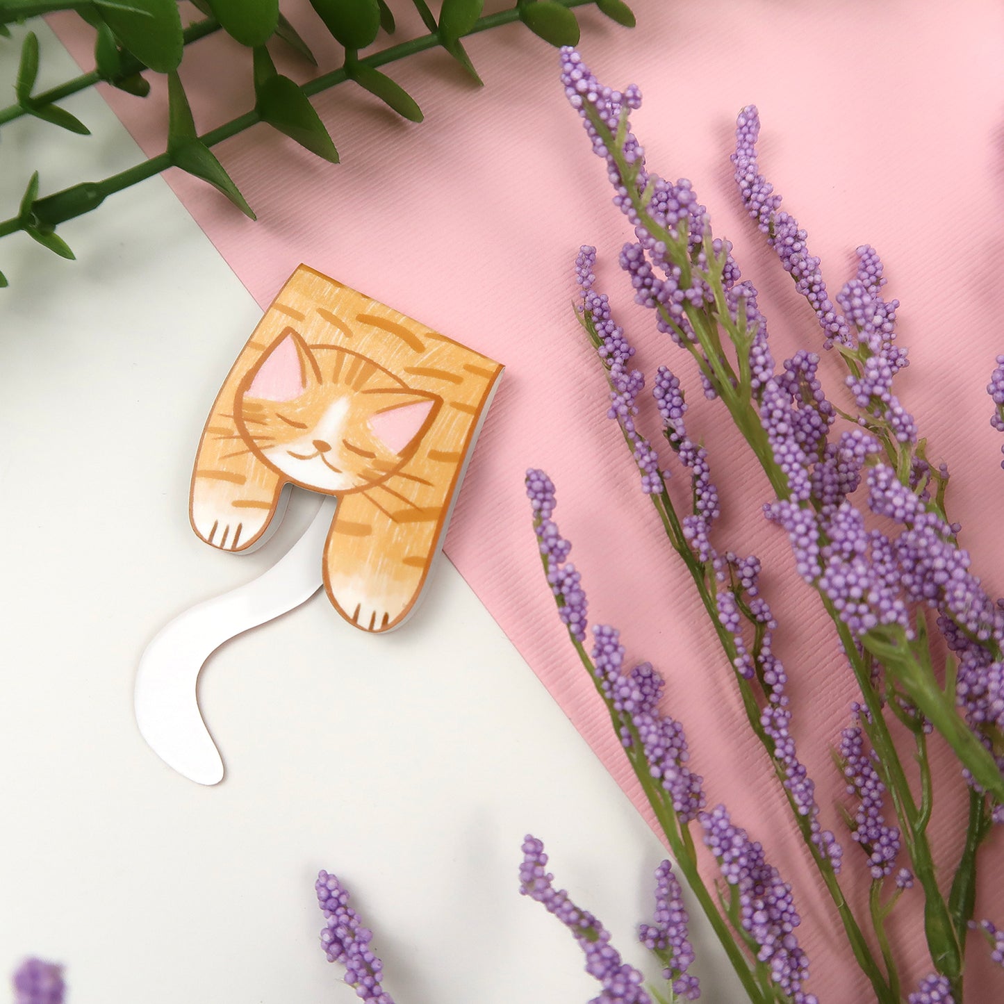 Orange Tabby Foldover - Magnetic Bookmark