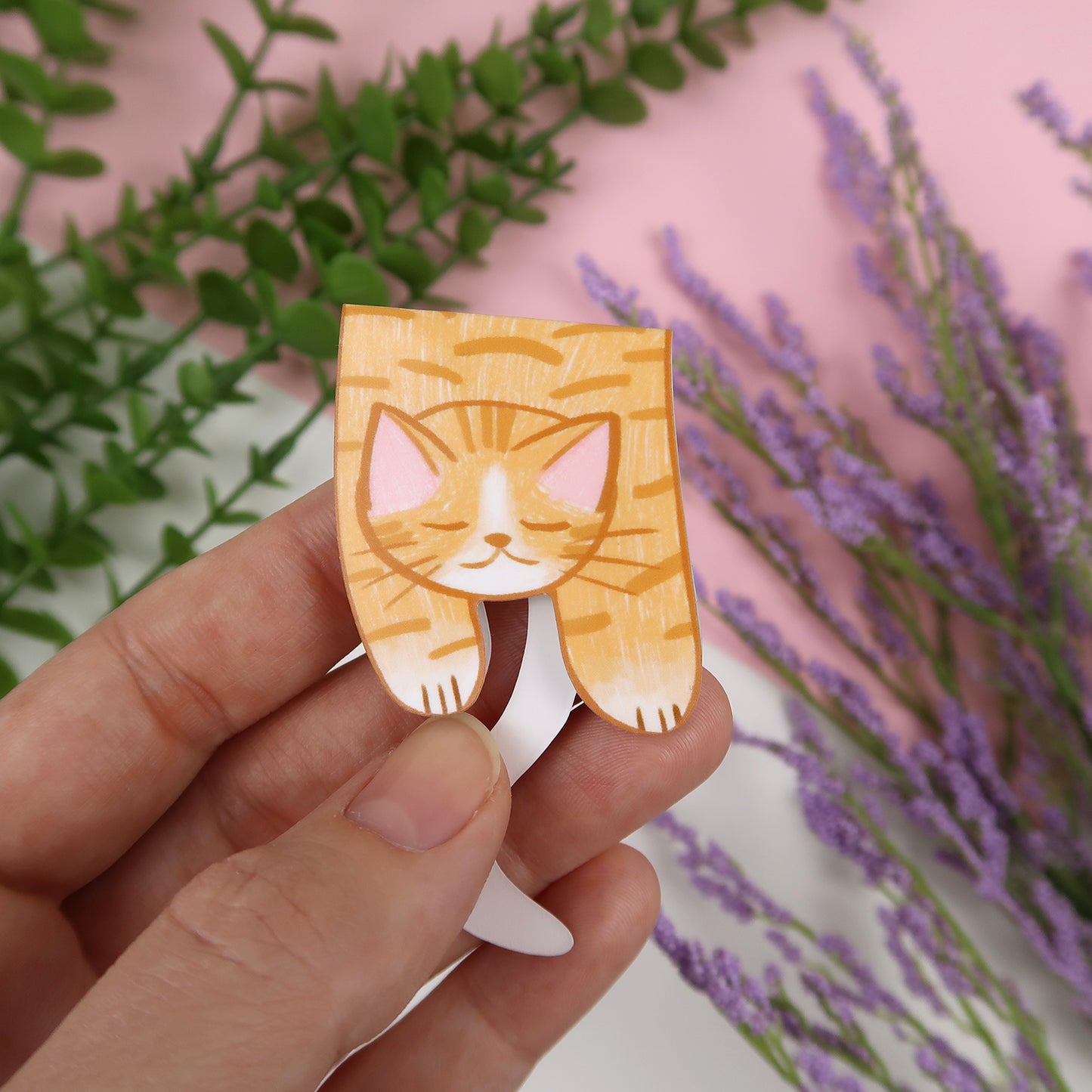 Orange Tabby Foldover - Magnetic Bookmark
