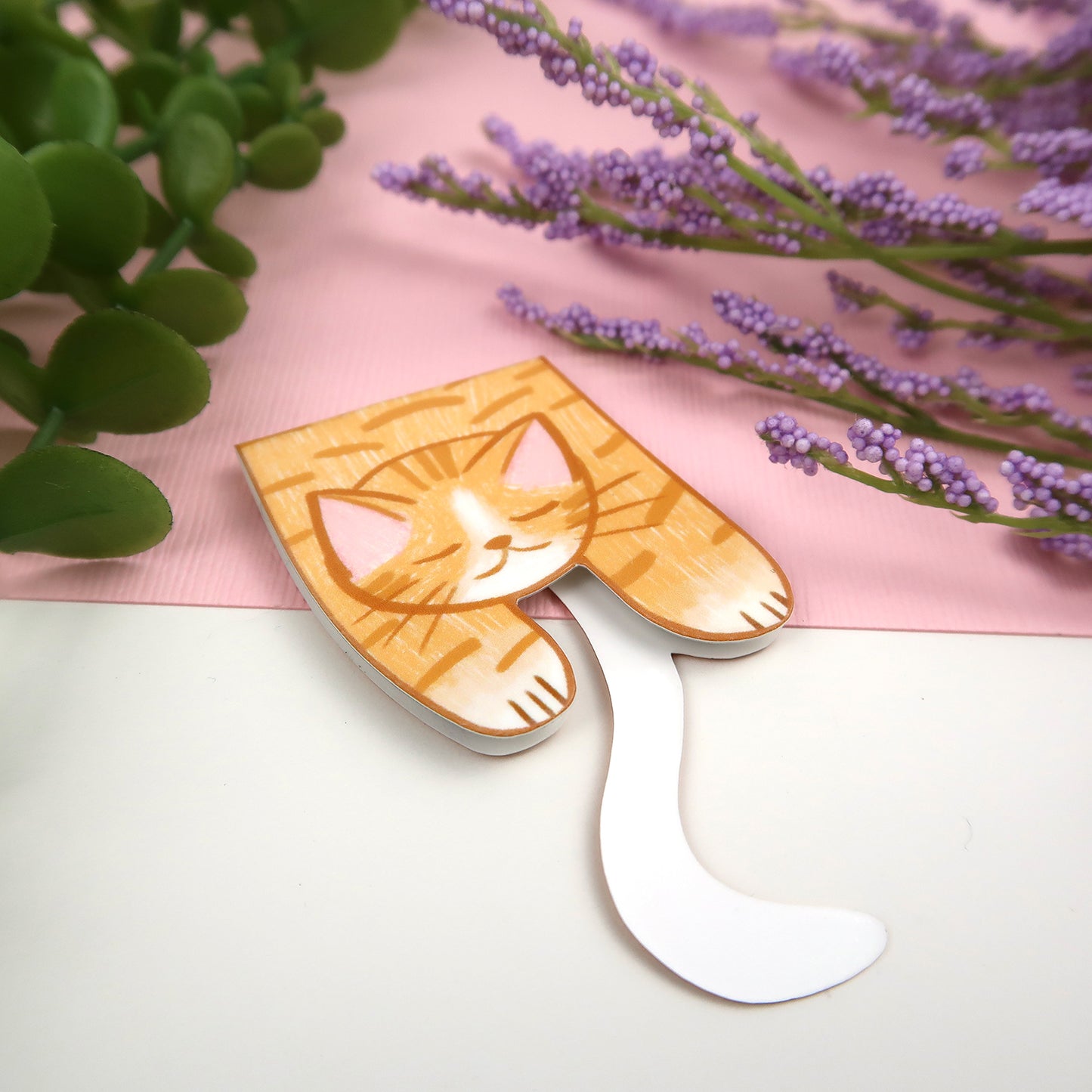 Orange Tabby Foldover - Magnetic Bookmark
