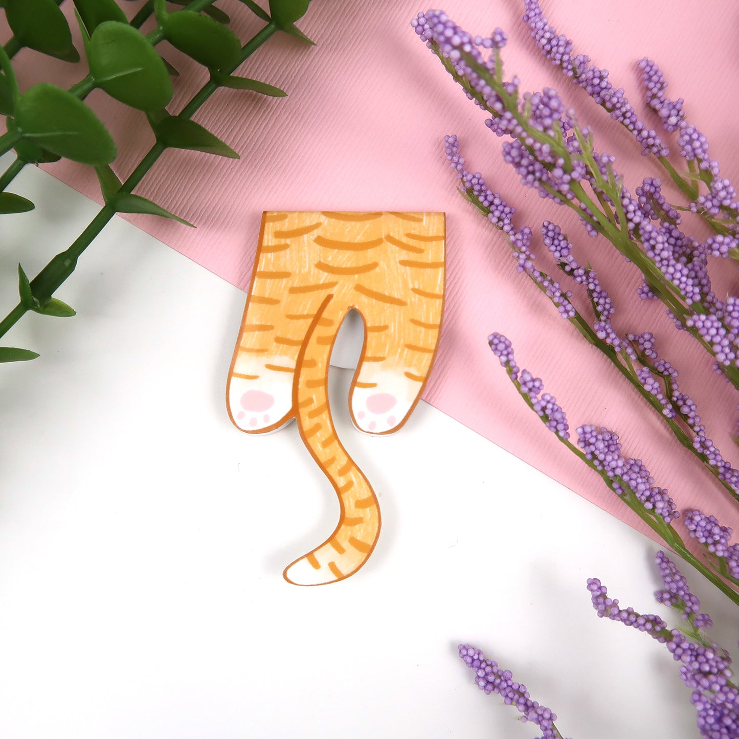 Orange Tabby Foldover - Magnetic Bookmark