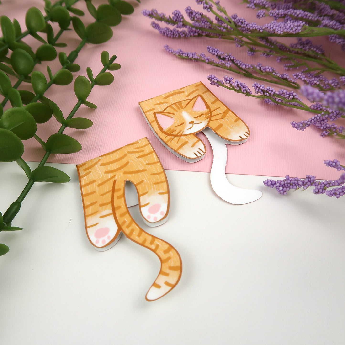 Orange Tabby Foldover - Magnetic Bookmark