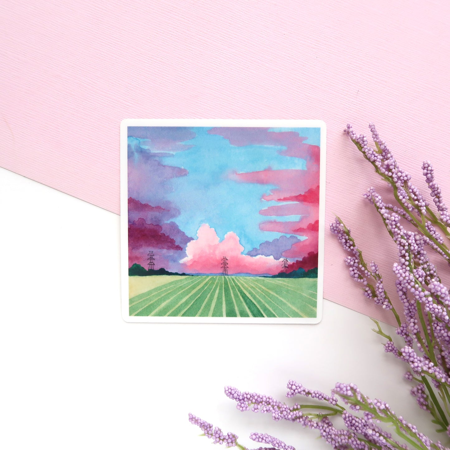 Pastel Cornfield Glossy Vinyl Die Cut Sticker