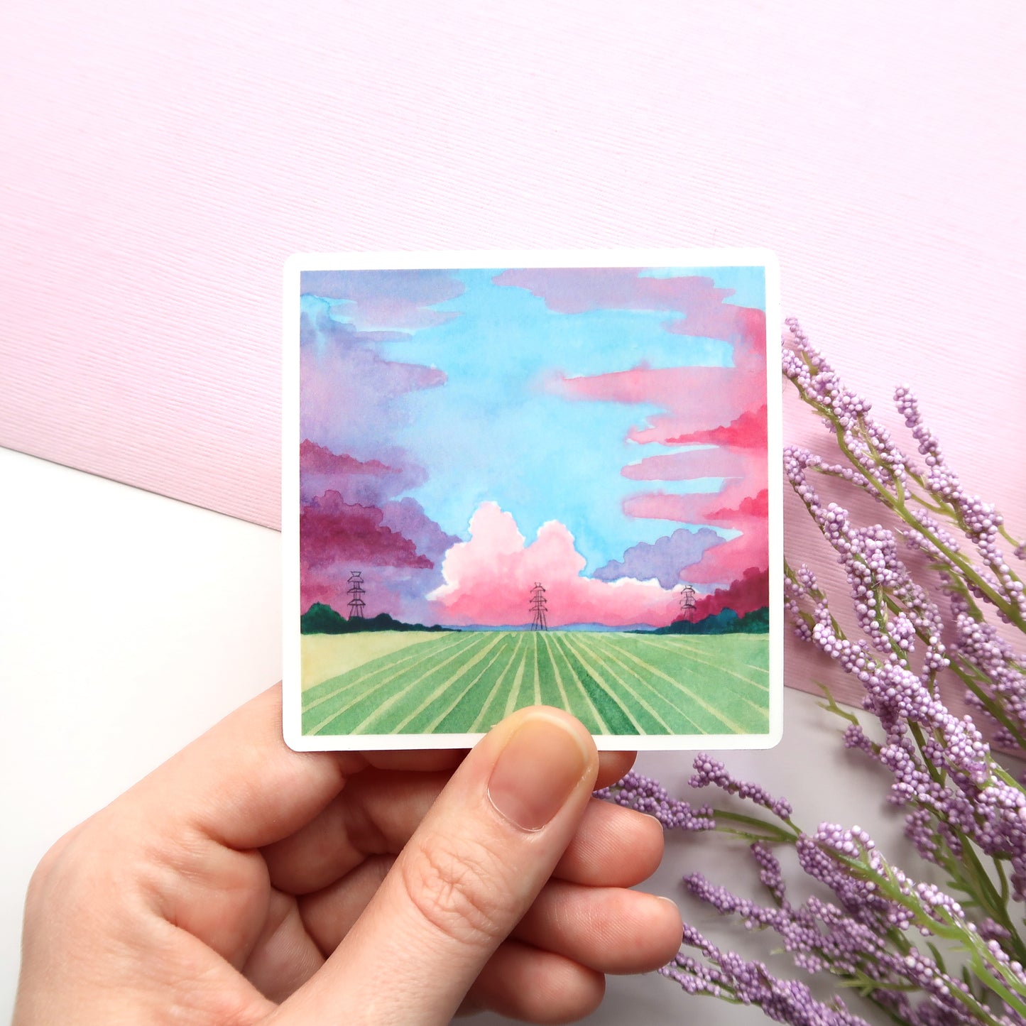 Pastel Cornfield Glossy Vinyl Die Cut Sticker