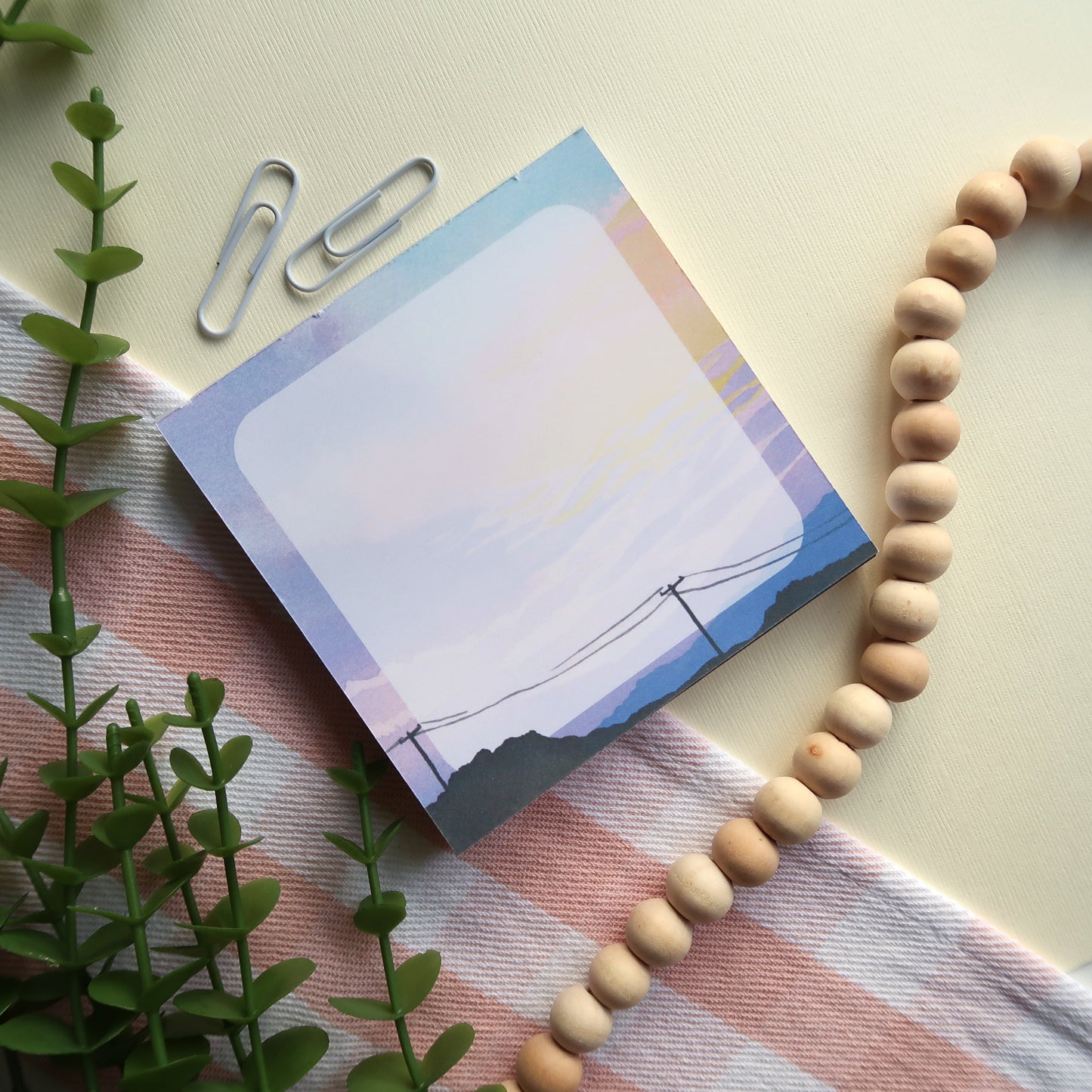 Pastel Mountain Square Memopad - Stationery
