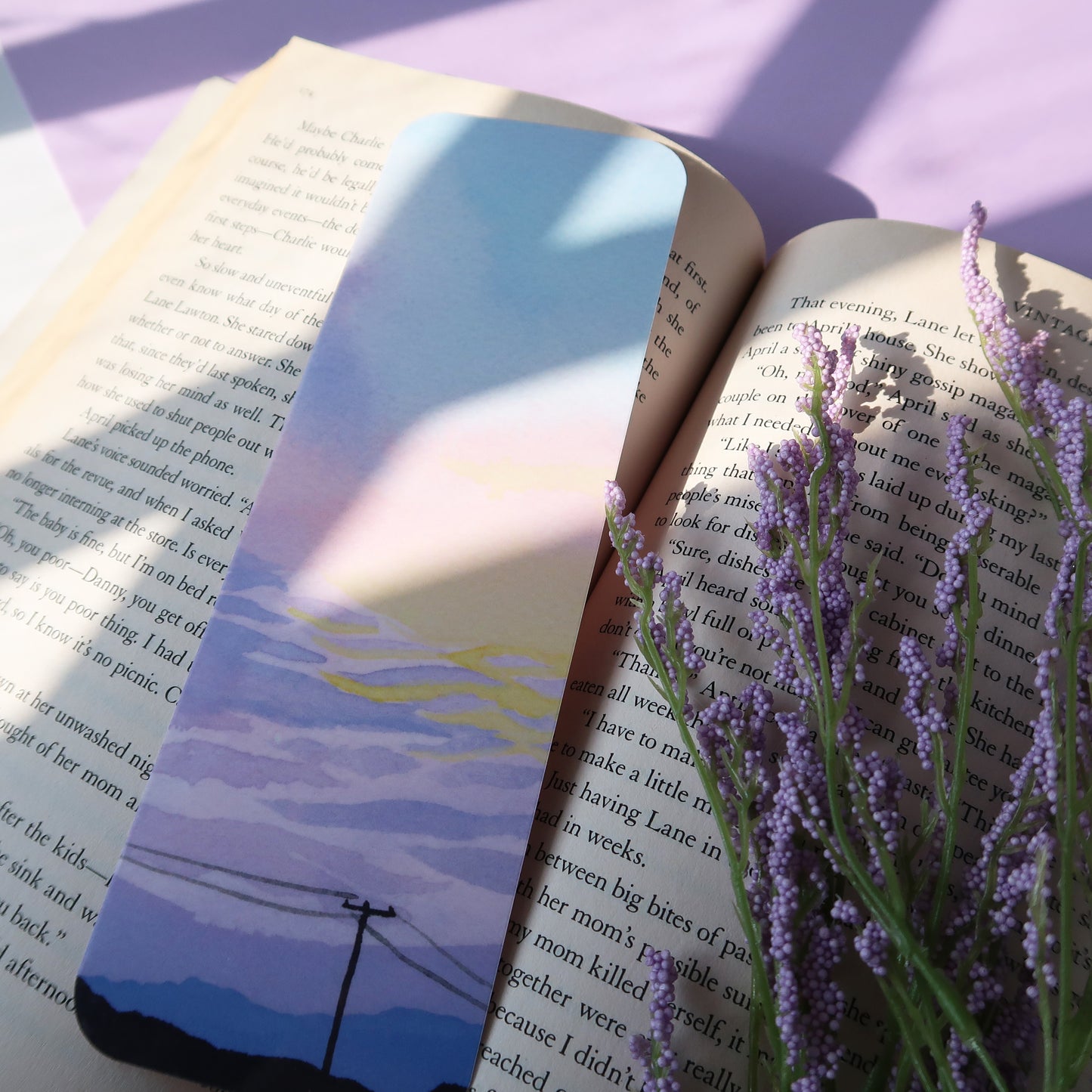 Pastel Mountain Sunset Sky Bookmark