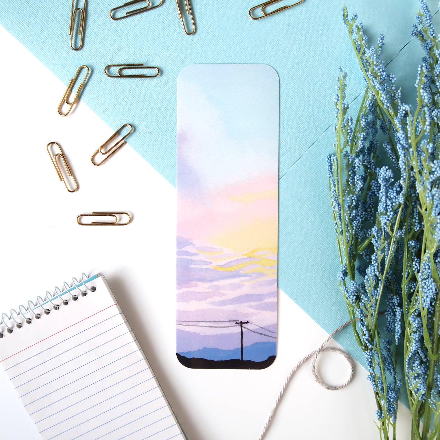 Pastel Mountain Sunset Sky Bookmark