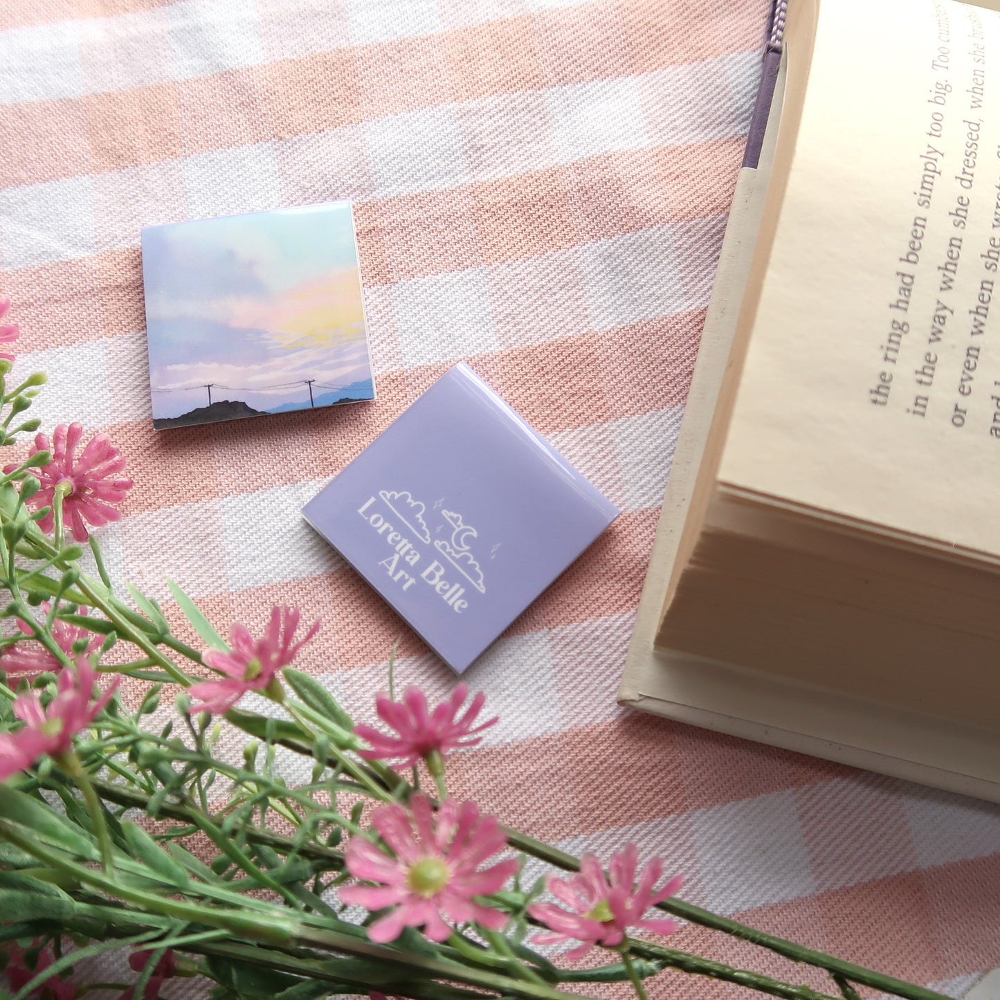 Pastel Mountain Sunset - Magnetic Bookmark