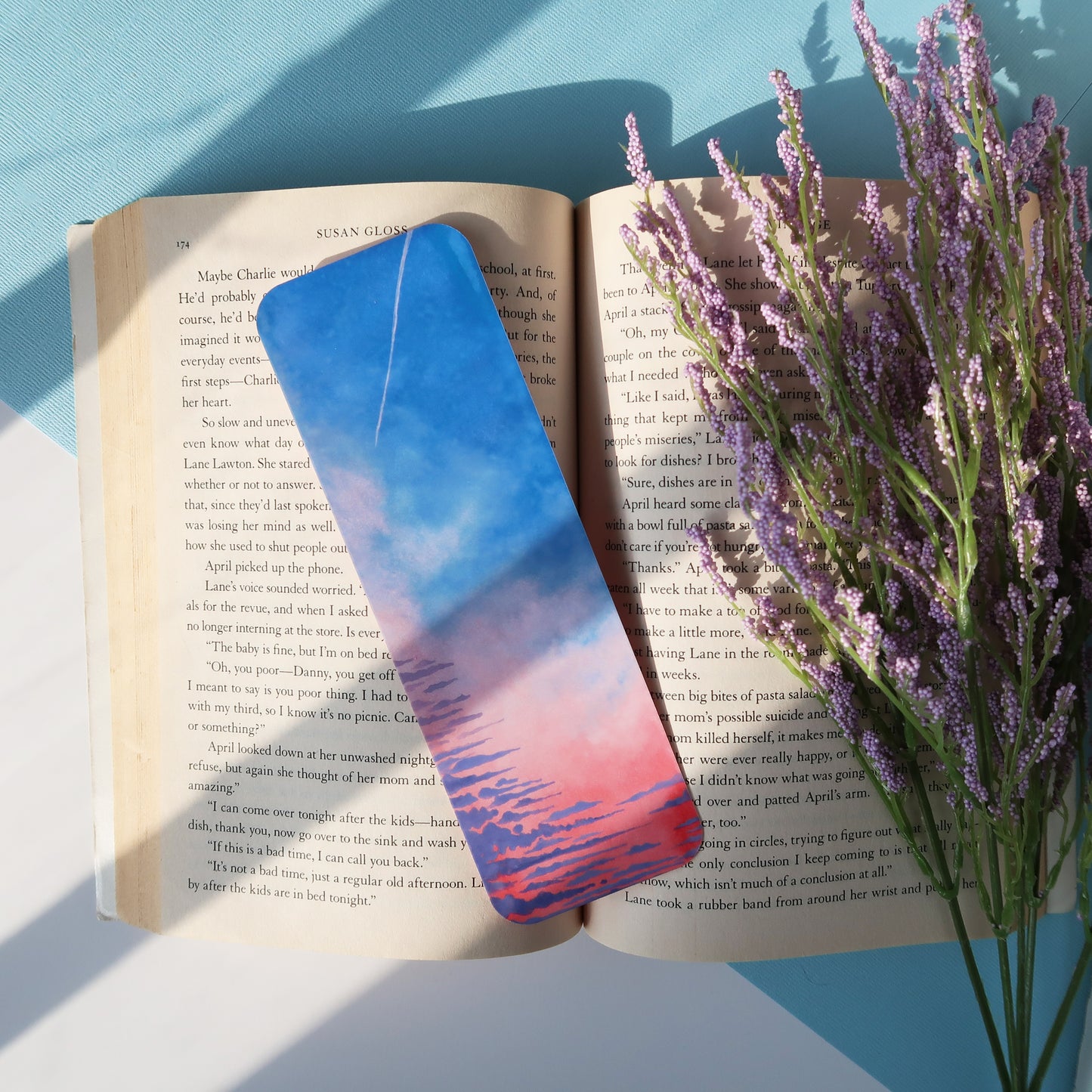 Pink and Blue Sunset Sky Bookmark
