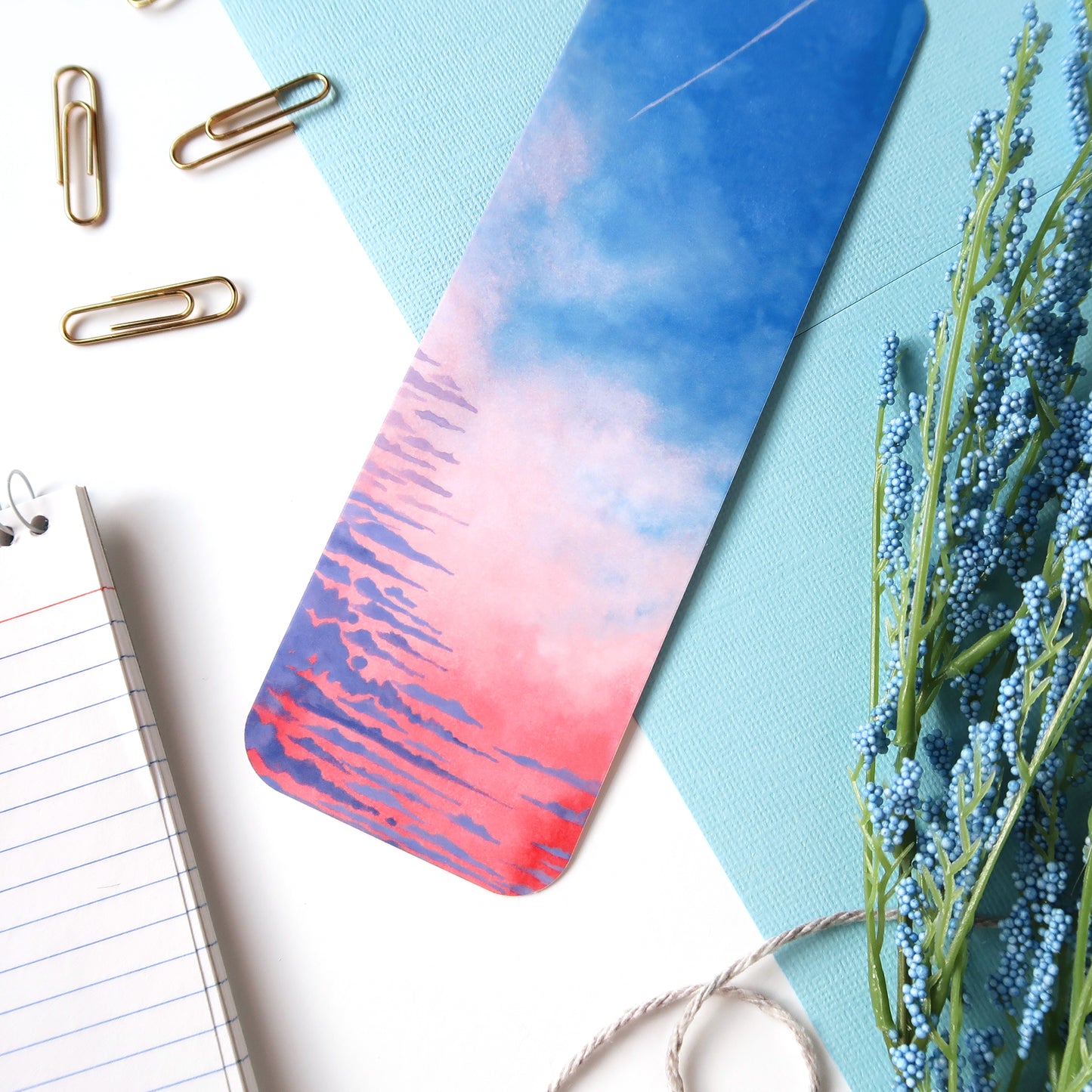 Pink and Blue Sunset Sky Bookmark