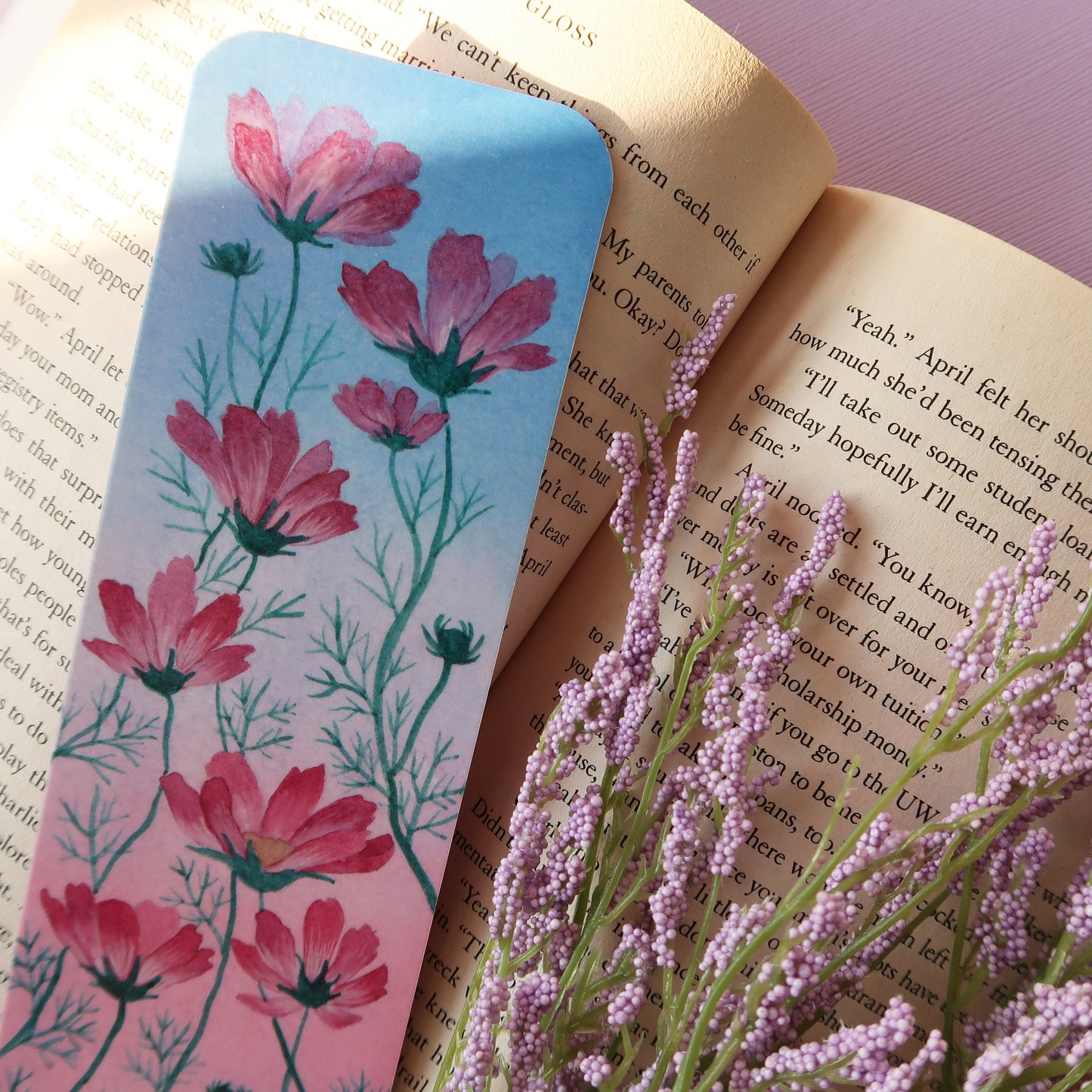 Pink Cosmos Bookmark