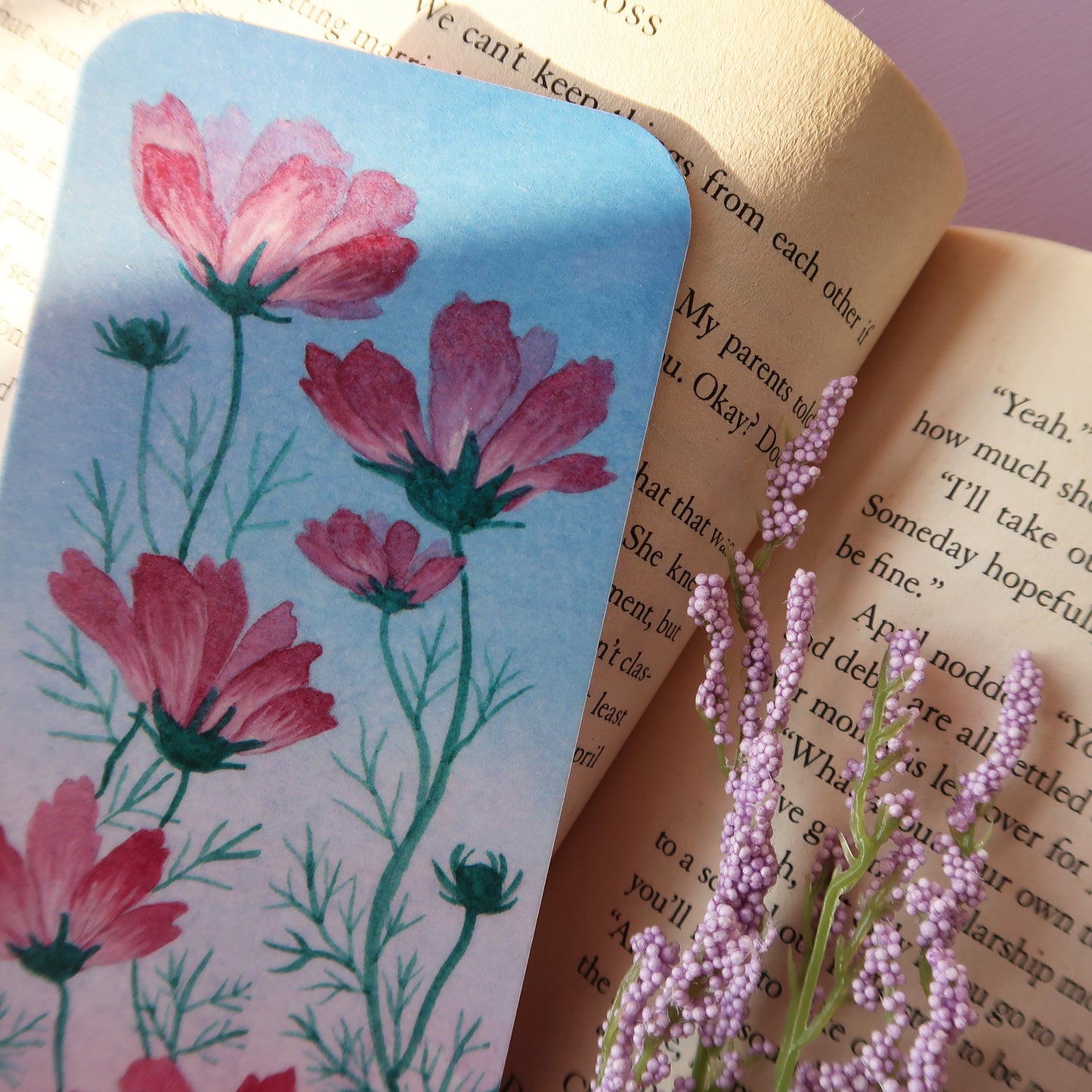 Pink Cosmos Bookmark
