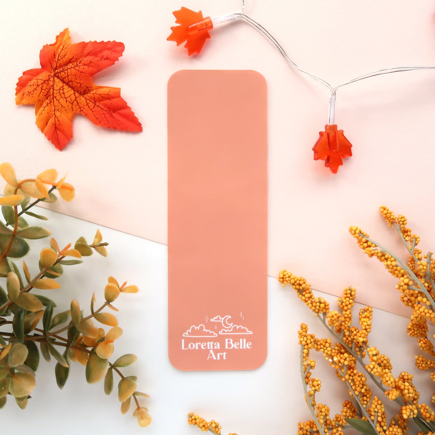Pumpkin Vines Fall Watercolor Bookmark