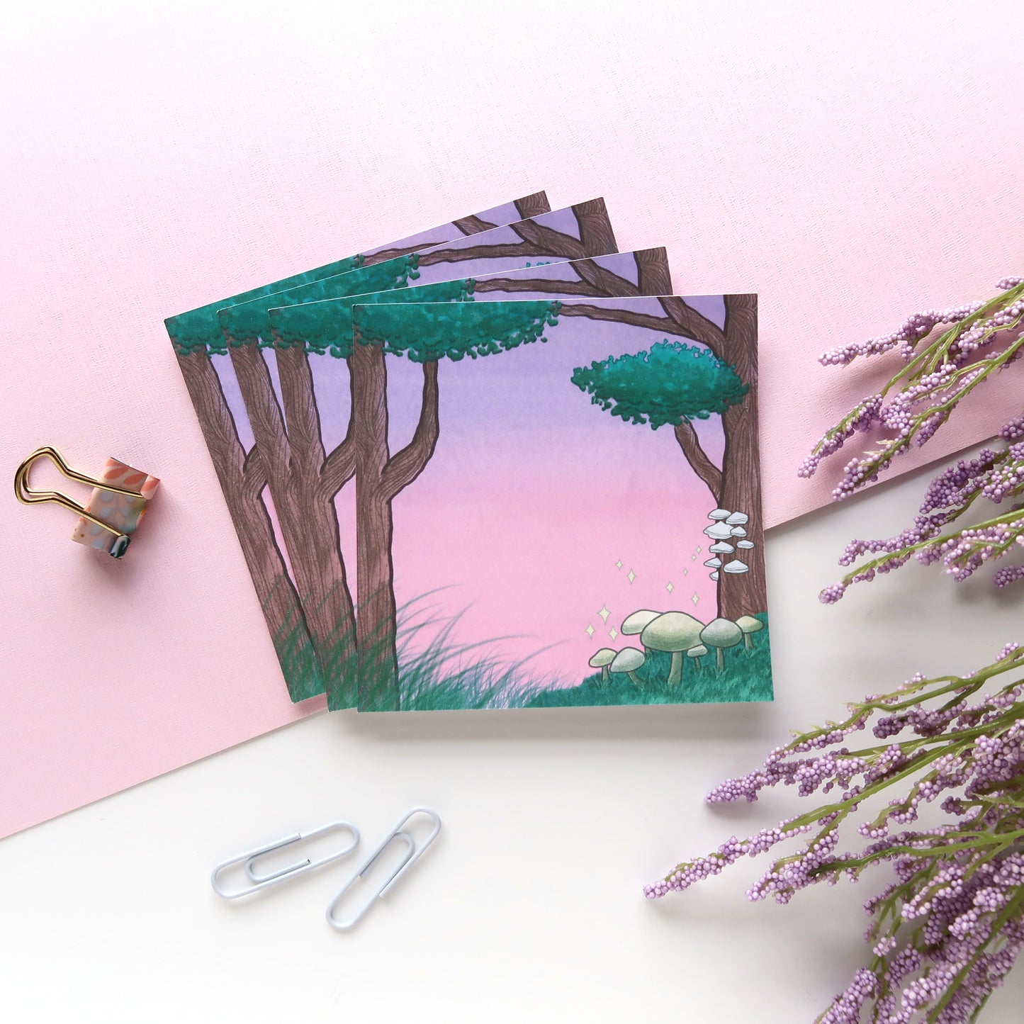 Purple Mushroom Forest Letter Writing Set - Stationery