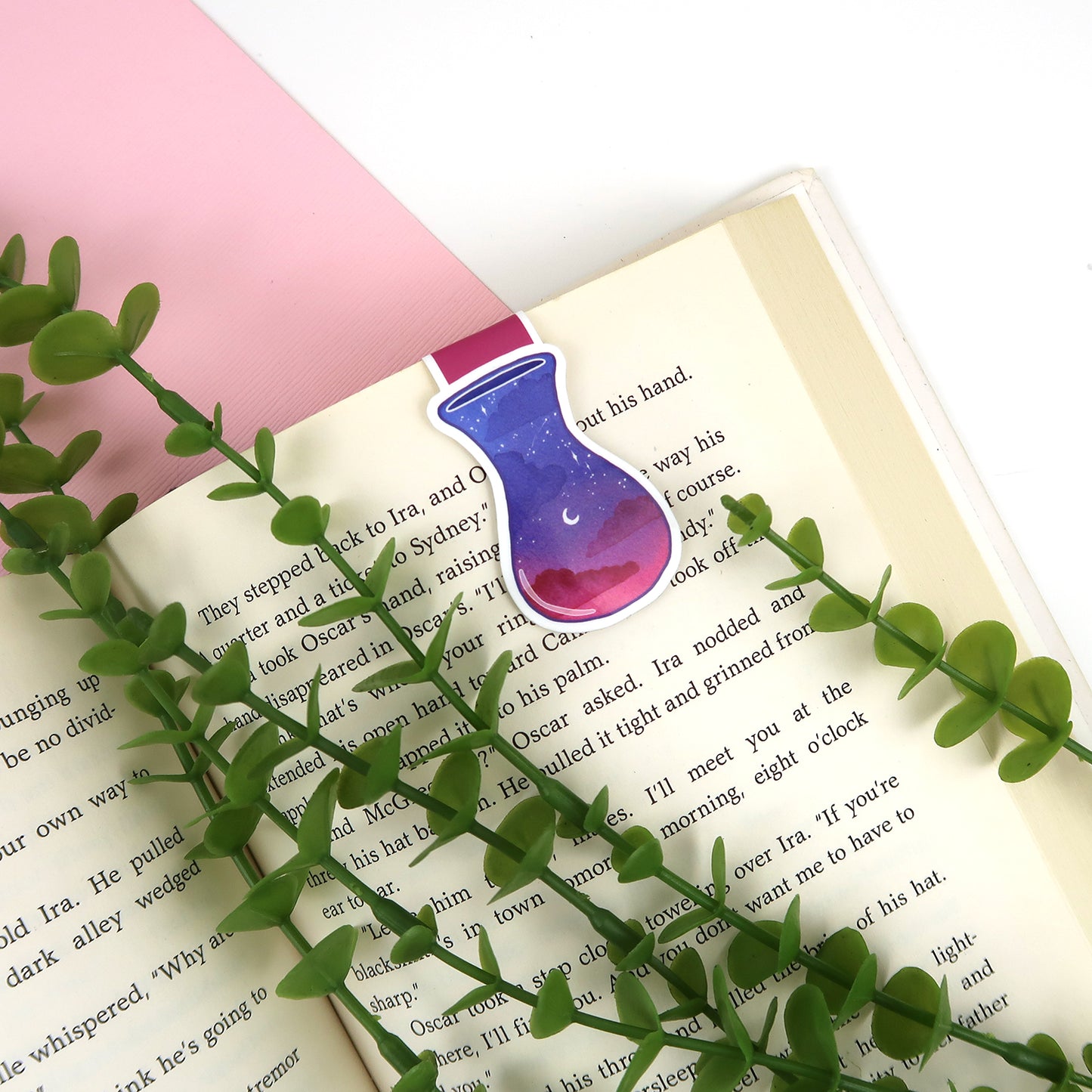Purple and Pink Sky Jar - Magnetic Bookmark