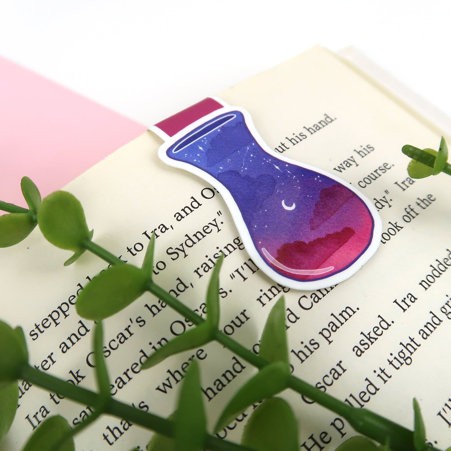 Purple and Pink Sky Jar - Magnetic Bookmark